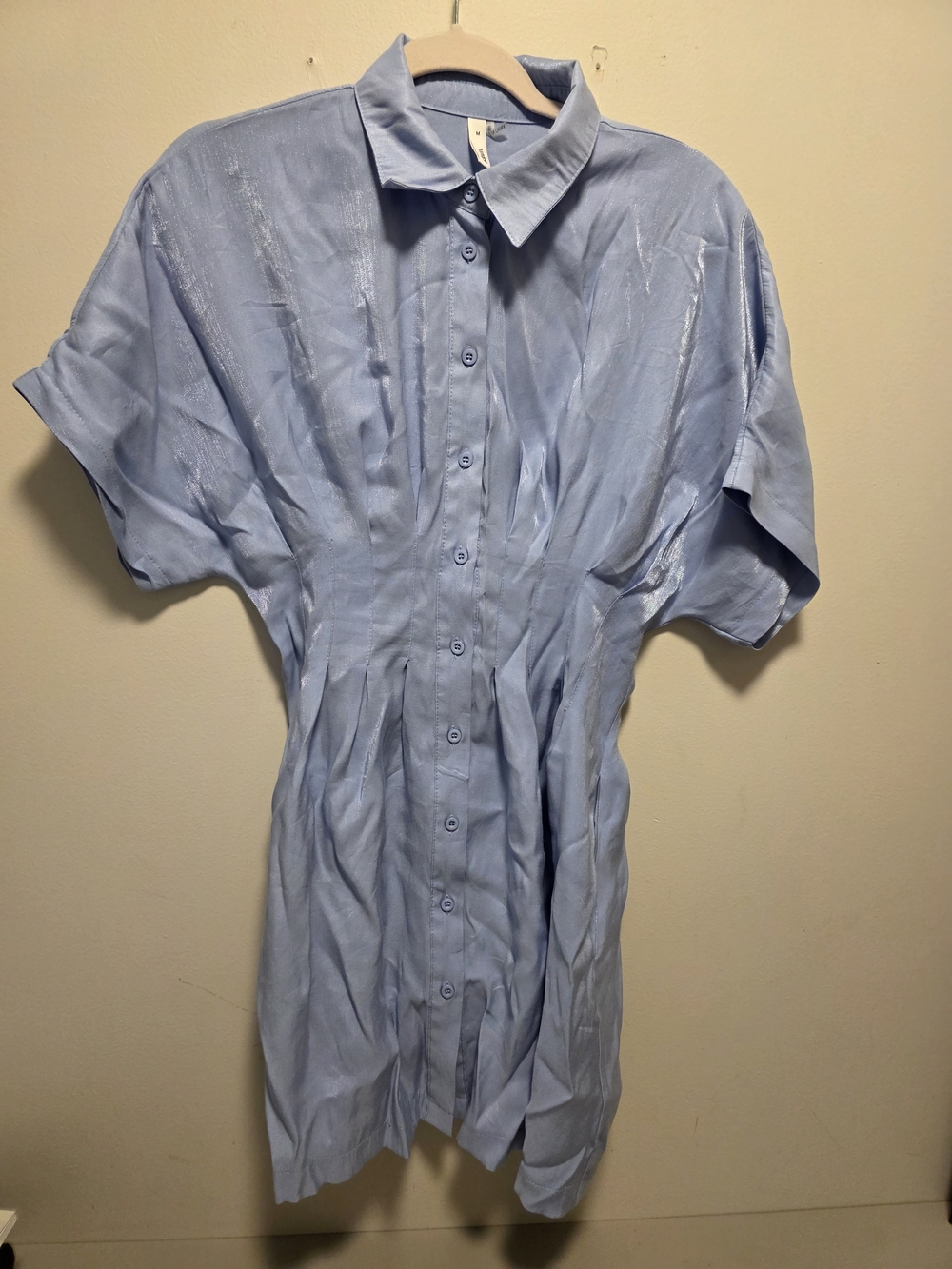 Light Blue Short Sleeve Boutique Dress
